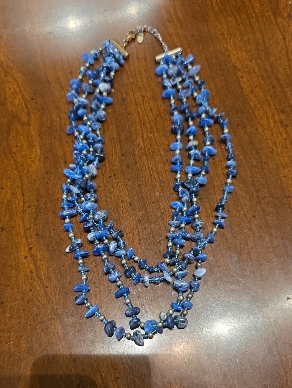 Monet Multi-Strand Blue Chip Necklace